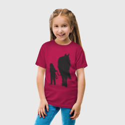 Детская футболка хлопок Девочка с конем - фото 2