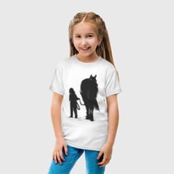 Детская футболка хлопок Девочка с конем  - фото 2