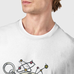 Футболка с принтом Наука для мужчины, вид на модели спереди №4. Цвет основы: белый