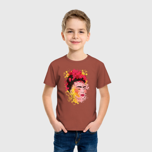 Детская футболка хлопок с принтом Фрида Кало, фото на моделе #1