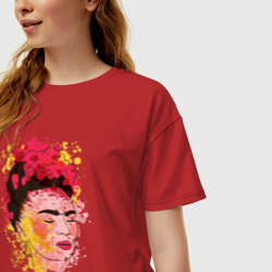 Женская футболка хлопок Oversize Фрида Кало - фото 2