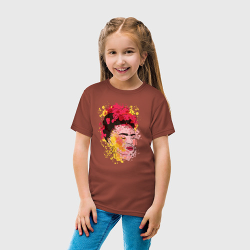 Детская футболка хлопок с принтом Фрида Кало, вид сбоку #3