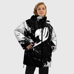 Женская зимняя куртка Oversize Helmet Fairy tail balck and white - фото 2