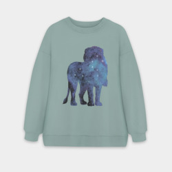 Женский свитшот oversize без начеса хлопок Созвездие Льва