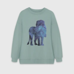 Женский свитшот oversize без начеса хлопок Созвездие Льва