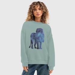 Женский свитшот oversize без начеса хлопок Созвездие Льва - фото 2