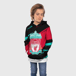 Толстовка с принтом Liverpool Ливерпуль для ребенка, вид на модели спереди №2. Цвет основы: белый