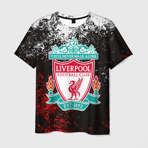 Мужская футболка 3D с принтом Liverpool Ливерпуль, вид спереди #2