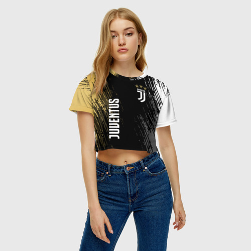 Женская футболка Crop-top 3D Juventus, цвет 3D печать - фото 3