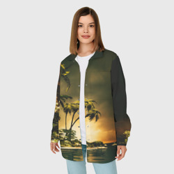 Женская рубашка oversize 3D Райский остров - фото 2