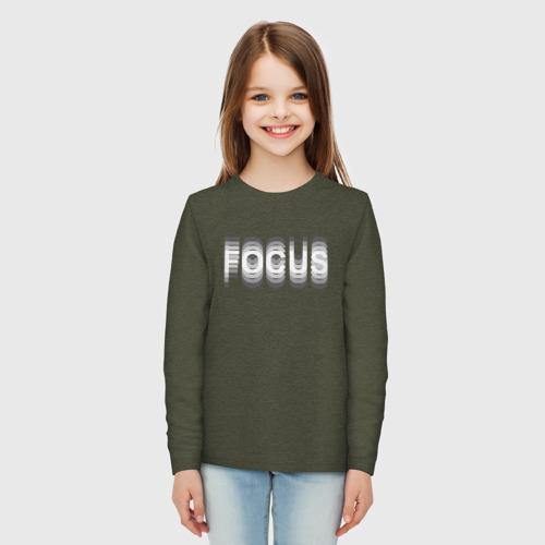 Детский лонгслив хлопок FOCUS, цвет меланж-хаки - фото 5
