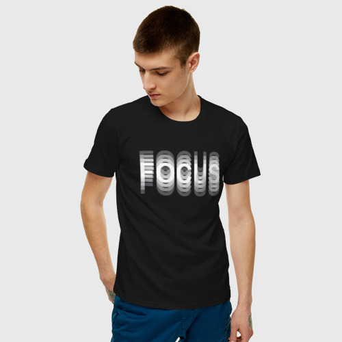 Мужская футболка хлопок FOCUS, цвет черный - фото 3