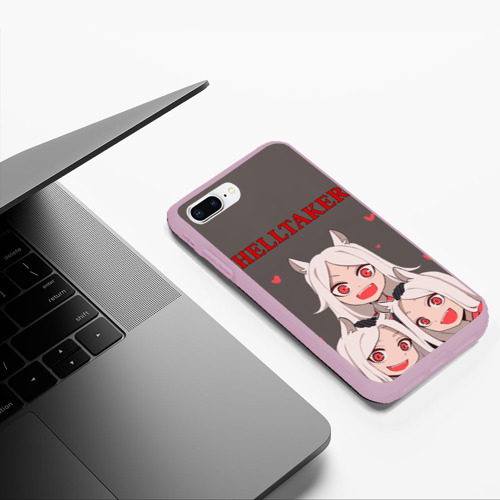 Чехол для iPhone 7Plus/8 Plus матовый Демон Цербер из Helltaker, цвет розовый - фото 5