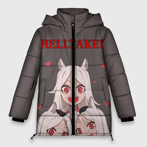 Женская зимняя куртка Oversize Демон Цербер из Helltaker, цвет черный