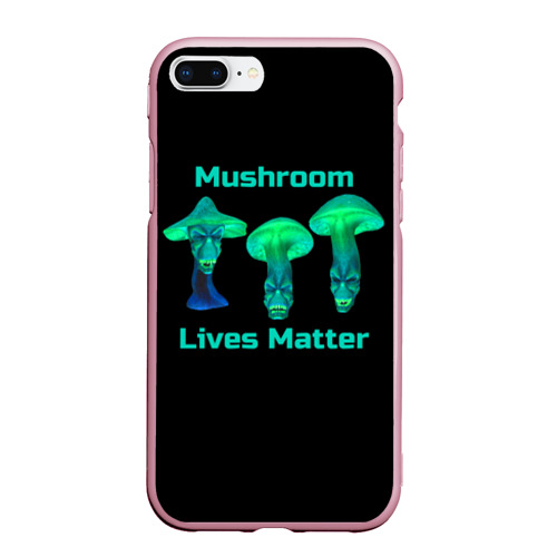 Чехол для iPhone 7Plus/8 Plus матовый Mushroom Lives Matter, цвет розовый