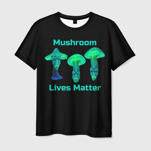 Мужская футболка с принтом Mushroom Lives Matter, вид спереди №1