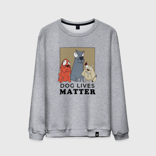 Мужской свитшот хлопок Dog Lives Matter, цвет меланж