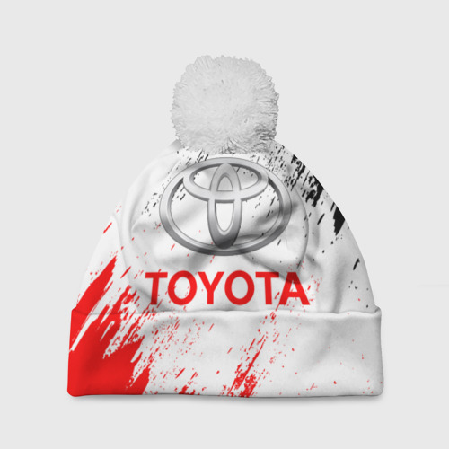 Шапка 3D c помпоном Toyota, цвет 3D печать