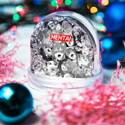 Игрушка Снежный шар Ахегао девочки паттерн - фото 2
