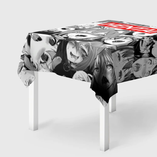 Скатерть 3D Ахегао девочки паттерн
