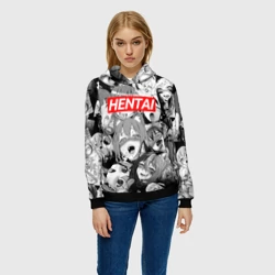 Женская толстовка 3D Ахегао девочки паттерн - фото 2