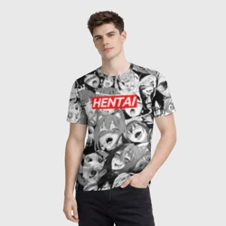 Мужская футболка 3D Ахегао девочки паттерн - фото 2