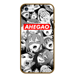 Чехол для iPhone 5/5S матовый Ахегао лица лого
