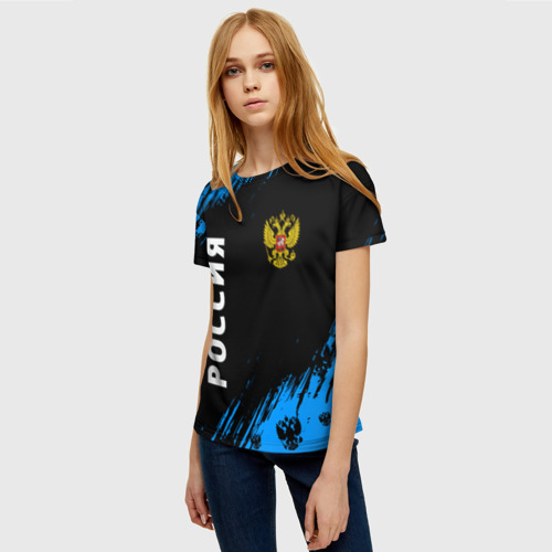 Женская футболка 3D Россия Russia, цвет 3D печать - фото 3