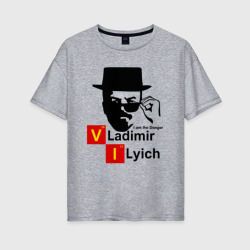 Женская футболка хлопок Oversize Ленин