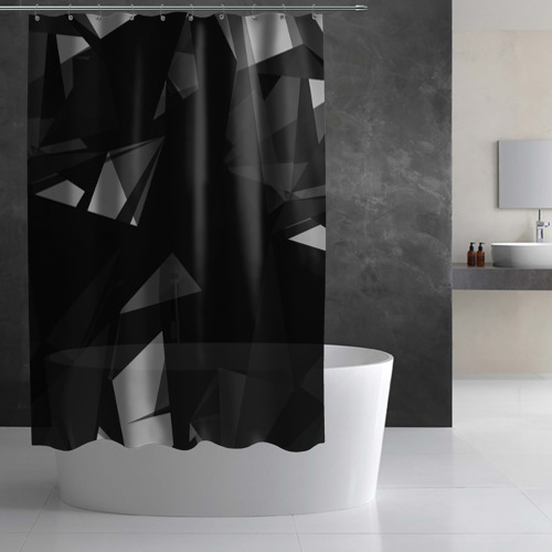 Штора 3D для ванной Camo - Black & White  - фото 2