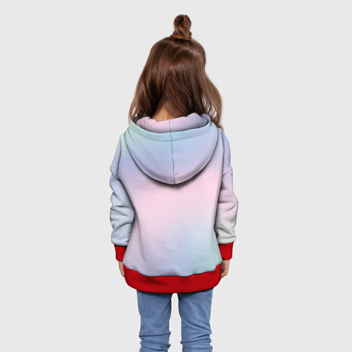 Детская толстовка 3D Градиент, цвет красный - фото 5