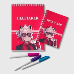 Блокнот Helltaker ярко красный