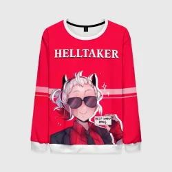 Мужской свитшот 3D Helltaker ярко красный