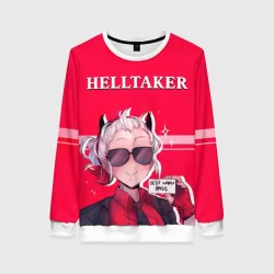 Женский свитшот 3D Helltaker ярко красный