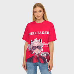 Женская футболка oversize 3D Helltaker ярко красный - фото 2