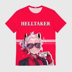 Мужская футболка 3D Helltaker ярко красный