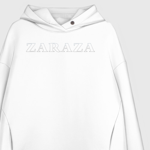 Женское худи Oversize хлопок Zaraza, цвет белый - фото 3