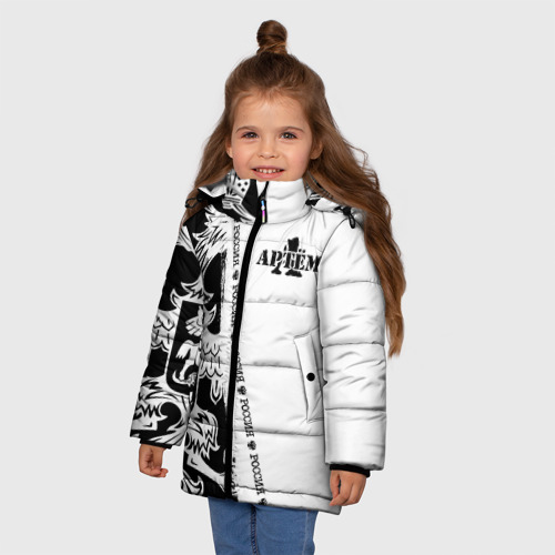 Зимняя куртка для девочек 3D Артём, цвет черный - фото 3