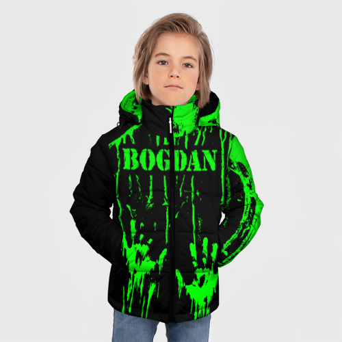 Зимняя куртка для мальчиков 3D с принтом Богдан, фото на моделе #1