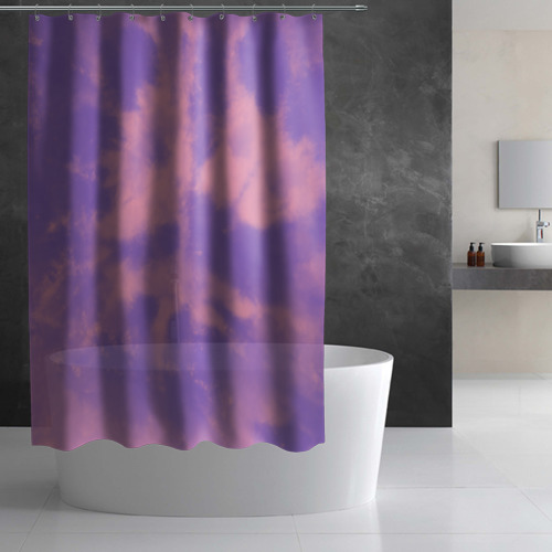 Штора 3D для ванной Фиолетовый тай дай - фото 2