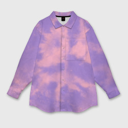 Женская рубашка oversize 3D Фиолетовый тай дай