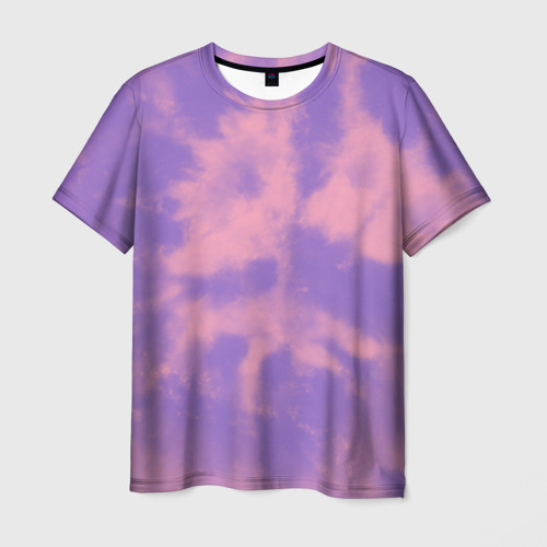 Мужская футболка 3D Фиолетовый тай дай, цвет 3D печать