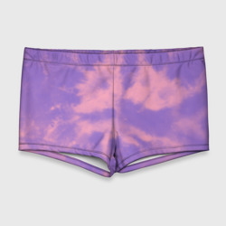 Мужские купальные плавки 3D Фиолетовый тай дай