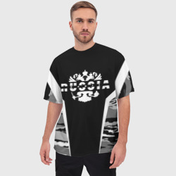 Мужская футболка oversize 3D Данил камуфляж с гербом - фото 2