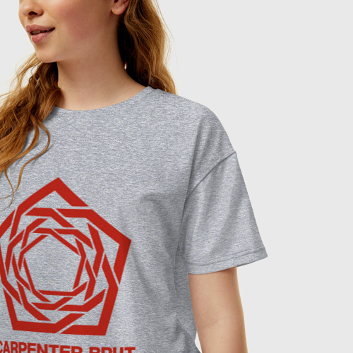 Женская футболка хлопок Oversize Carpenter Brut, цвет меланж - фото 3