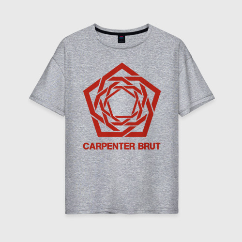 Женская футболка хлопок Oversize Carpenter Brut, цвет меланж