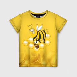 Детская футболка 3D Лето. Пчелы. Мед