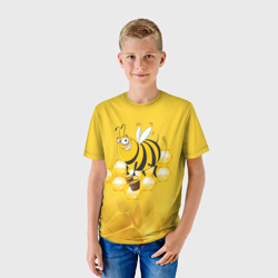 Детская футболка 3D Лето. Пчелы. Мед - фото 2