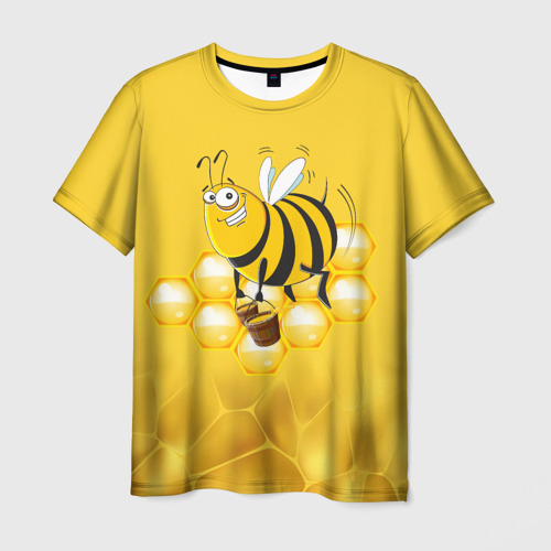 Мужская футболка 3D Лето. Пчелы. Мед, цвет 3D печать