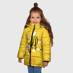Зимняя куртка для девочек 3D Лето. Пчелы. Мед - фото 2